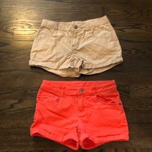 2 pairs of girls Crazy 8 shorts